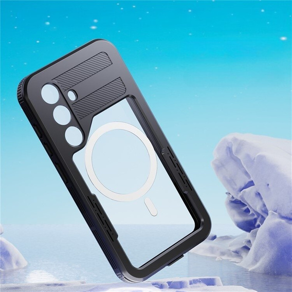 Waterproof case for Samsung Galaxy S24, Redpepper, for MagSafe, black