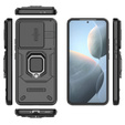 Case for Xiaomi Poco F6 Pro, KickStand Camera Lens, black