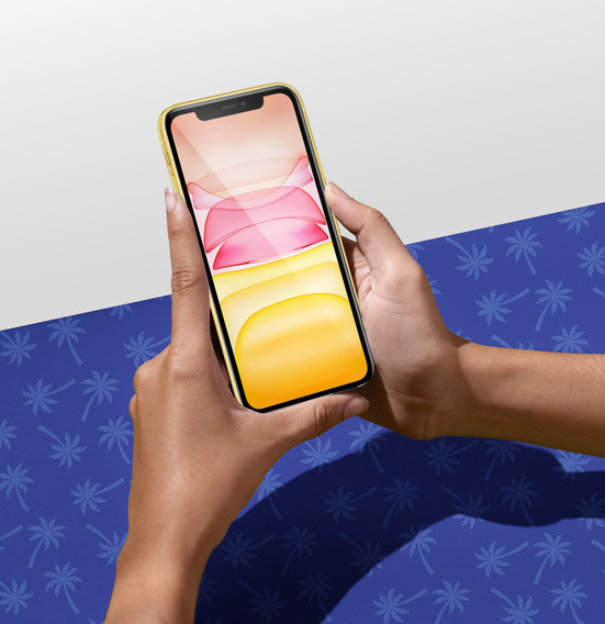 Diamond Palm Tempered Glass for iPhone 11