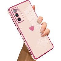 Case for Samsung Galaxy S20 FE, Electro heart, pink rose gold