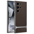 Case for Samsung Galaxy S24 Ultra, GKK Woven Leather, coffee