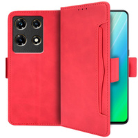 Flip case for Infinix Note 30 5G, Card Slot, red