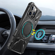 Case for iPhone 16 Pro, armored with stand and handle plate, black