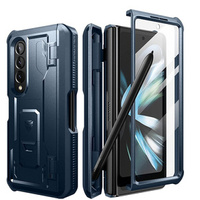Armored case for Samsung Galaxy Z Fold 4 5G, Dexnor Full Body S-Pen Slot, dark blue
