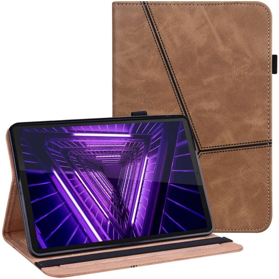 Case for Lenovo Tab M10 Plus 10.6 Gen 3 TB-125F TB-128F, Classic, with space for stylus, brown