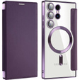 Flip case for Samsung Galaxy S24 Ultra, RFID Wallet MagSafe CamShield, purple