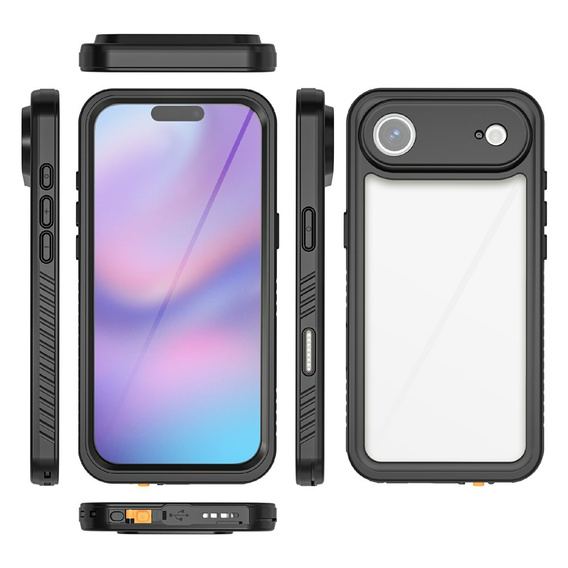 Case for iPhone Air, IP68 waterproof Redpepper, black