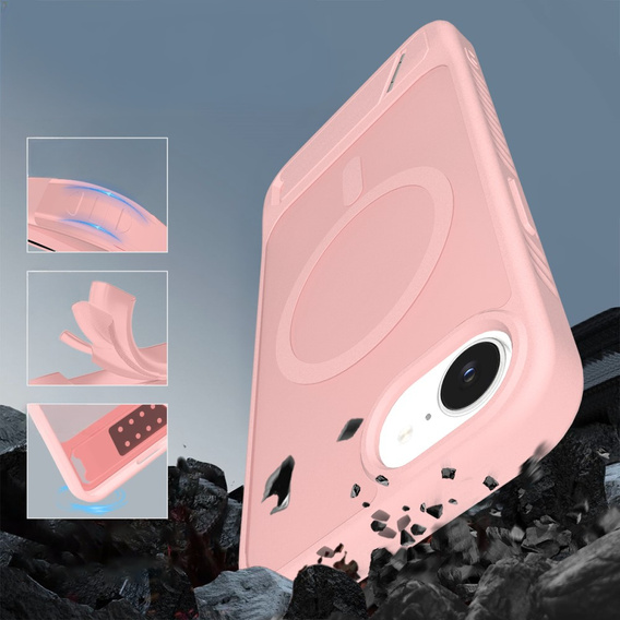 Case for iPhone 16E, Kickstand Matt Case, for MagSafe, pink