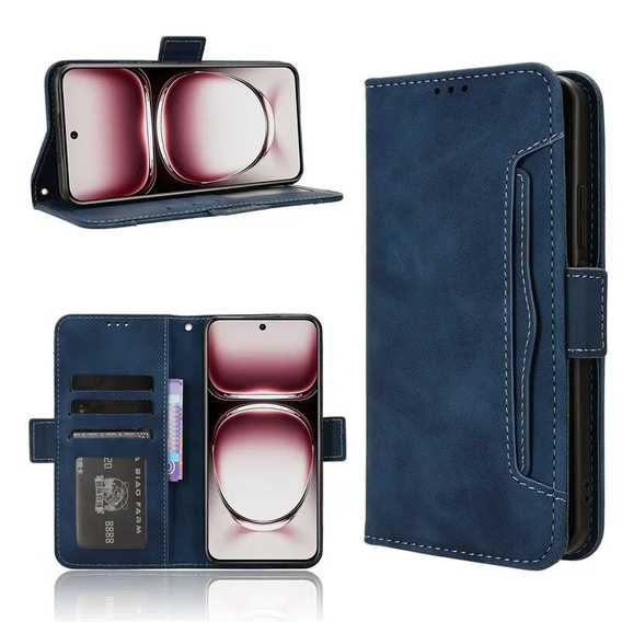Flip case for Oppo Reno 12 Pro, Card Slot, dark blue