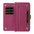 Crossbody Leather Wallet flip case for Oppo Reno 13F 5G, maroon