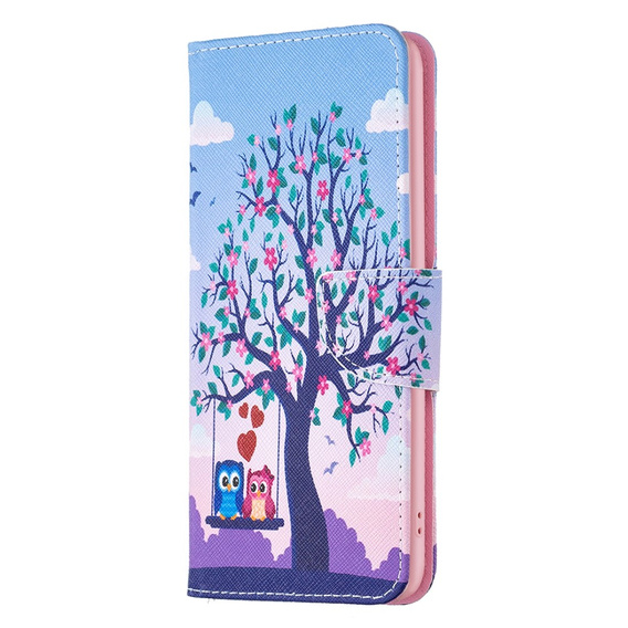 Flip case for Xiaomi 13 Lite, Wallet, tree & owls, blue