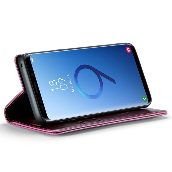CASEME flip case for Samsung Galaxy S9+ Plus, Waxy Textured, red
