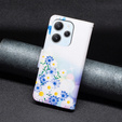 Flip case for Xiaomi Redmi 12 4G, Wallet, butterfly & flowers, white