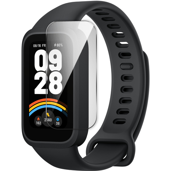 2x ERBORD Tempered Glass for Xiaomi Smart Band 9 Active, with mounting frame
