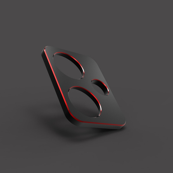 Case for Xiaomi Redmi Note 13 Pro+, Armor Bumper, with lens cover, black / red