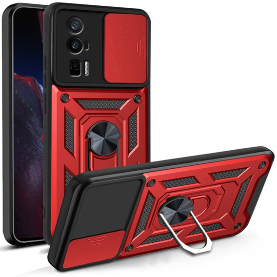 Case for Xiaomi Poco F5 Pro, CamShield Slide, red