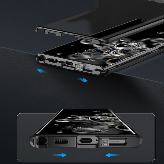 Magnetic Dual Glass MagSafe case for Samsung Galaxy S24+ Plus, black