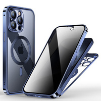 Case for iPhone 15 Pro Max, Privacy Dual Glass, for MagSafe, blue