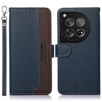 Flip case for OnePlus 12 5G, KHAZNEH RFID, blue / brown