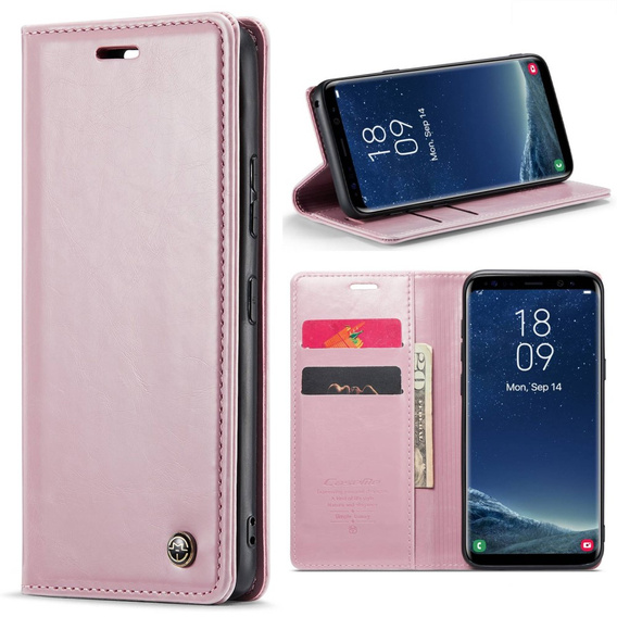 CASEME flip case for Samsung Galaxy S8, Waxy Textupink, pink