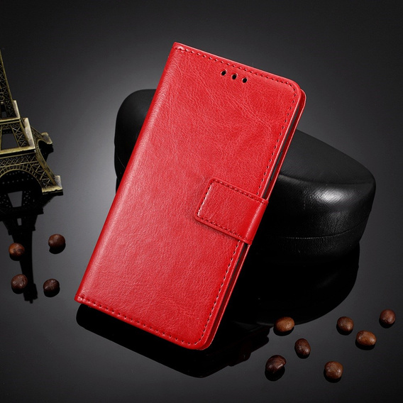 Flip case for Xiaomi Redmi 12C, Crazy Horse Wallet, red