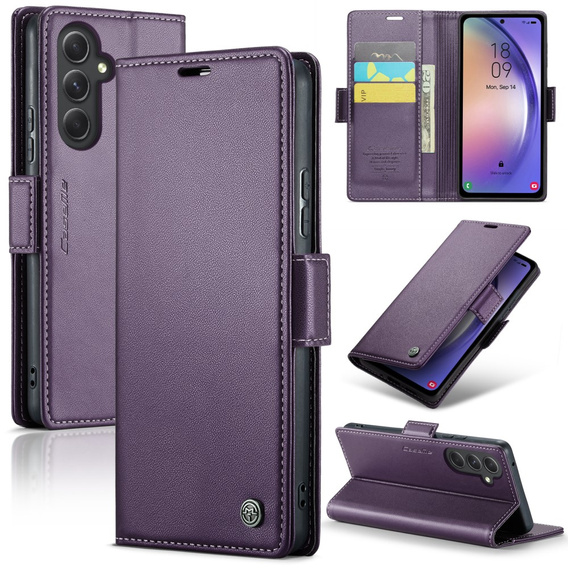 CASEME flip case for Samsung Galaxy A54 5G, Litchi Wallet, purple