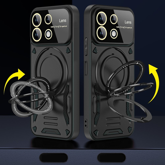 BENKS Kevlar Case for Xiaomi Redmi Note 13 Pro 4G / Xiaomi Redmi Note 14S / Xiaomi Poco M6 Pro 4G, for MagSafe, Carbon Fiber, black