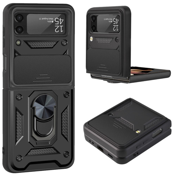 Case for Samsung Galaxy Z Flip 4 5G, CamShield Slide, black