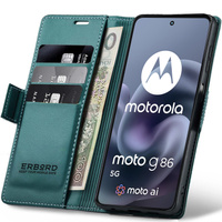 ERBORD Glossy Litchi wallet with flap for Motorola Moto G86 5G / G86 Power 5G