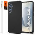 Spigen case for Samsung Galaxy S25, Thin Fit Mag, black + 9H tempered glass