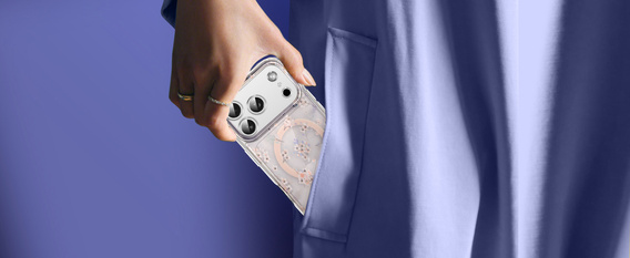 Magnetic case with floral laser pattern for iPhone 17 Pro