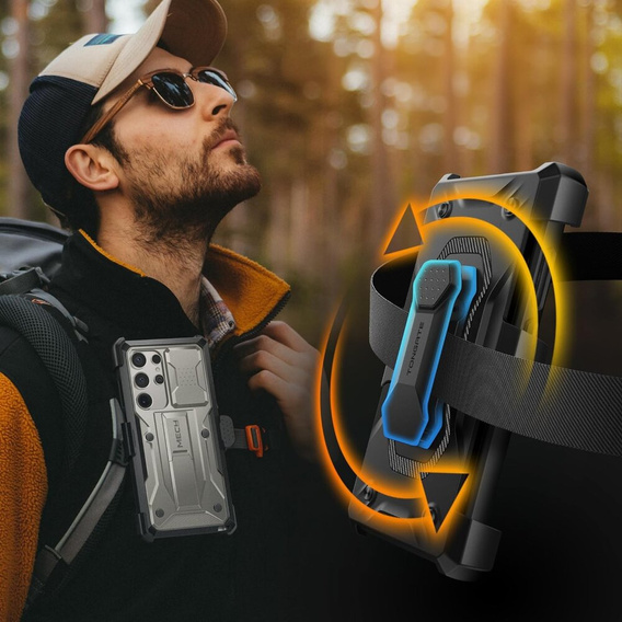 Case for Samsung Galaxy S24 Ultra, Tongate MECH with belt clip, titanium grey