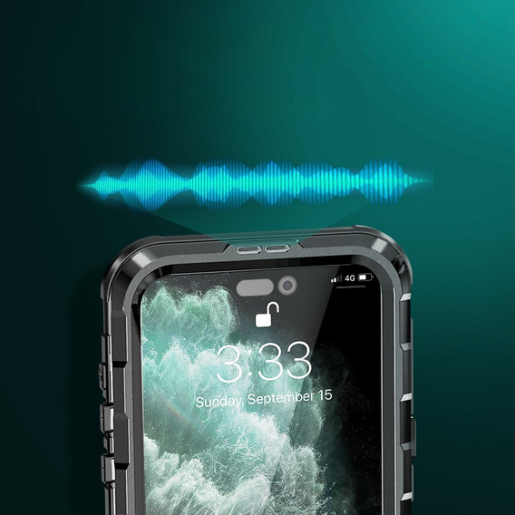 IP68 Waterproof Case for iPhone 15 Pro, SHELLBOX MagSafe, black