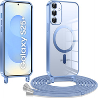 Case for Samsung Galaxy S25+ Plus, Electro MagSafe, blue + Lanyard