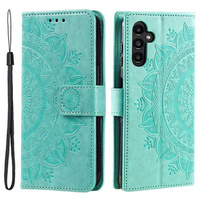 Flip case for Samsung Galaxy A55 5G, Mandala Flower, green