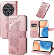 Flip case for Xiaomi Redmi 14C / Xiaomi Poco C75, Butterfly, pink rose gold