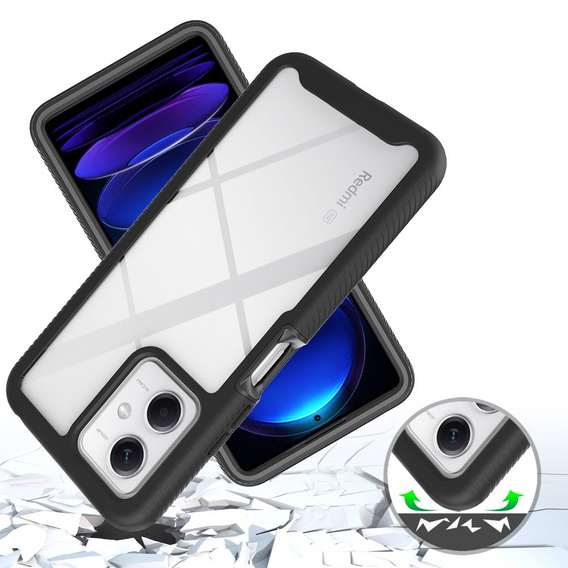 Case for Xiaomi Redmi Note 12 5G / POCO X5 5G, Shockproof, with film, black