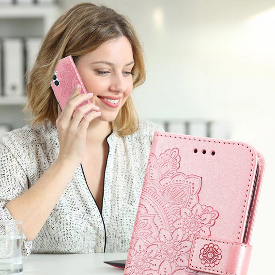 Flip case for Samsung Galaxy A54 5G, Mandala Flower, pink rose gold