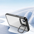 Case for Iphone 16E, Kickstand Frame, transparent / black