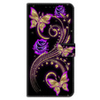Flip case for Xiaomi Redmi Note 12 4G, Wallet, flowers & butterfly, white