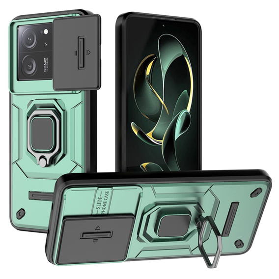 Case for Xiaomi 13T / 13T Pro, KickStand Camera Lens, green