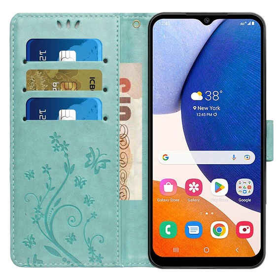 Flip case for Samsung Galaxy A55 5G, Wallet, Butterfly, purple