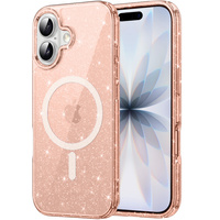 Case for iPhone 17, for MagSafe, glitter, translucent gold