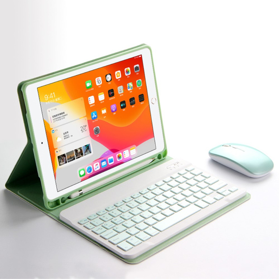 Case + keyboard iPad 10.2 7/8/9 gen 2019/2020/2021, Keyboard Cover Pen Slot, green