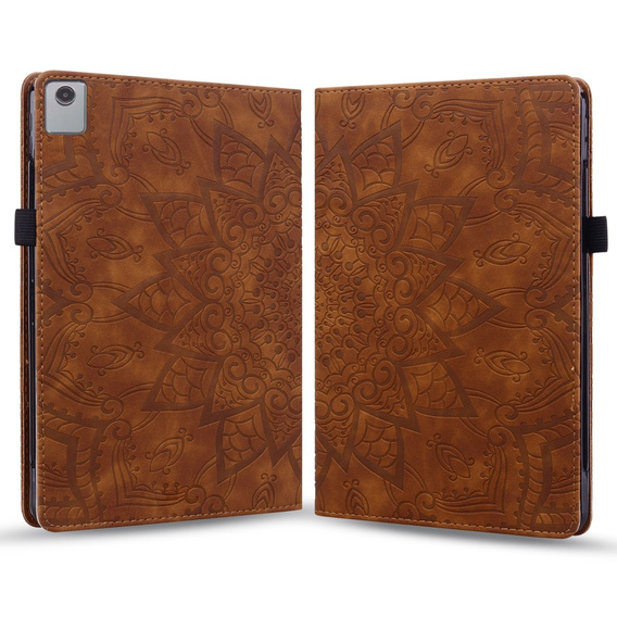 Flap case for Lenovo Tab M11, flower, brown