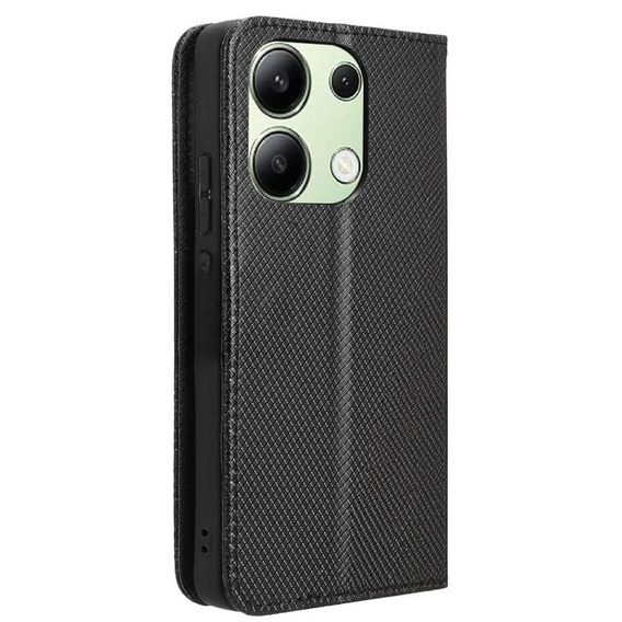 Case for Xiaomi Redmi Note 13 4G, Smart Magnet, Black + 9H Glass