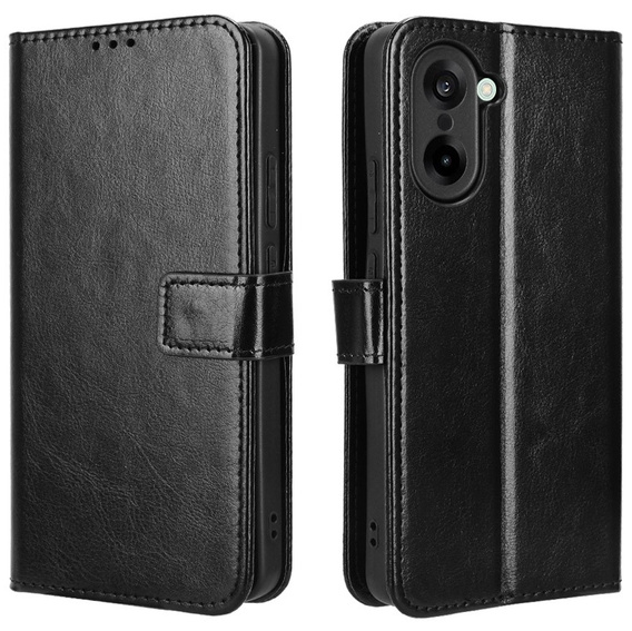 Flip case for OnePlus Nord CE5, Crazy Horse Wallet, black