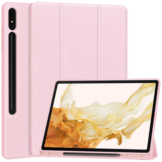 Case for Samsung Galaxy Tab S10+ Plus, Smartcase with stylus space, pink