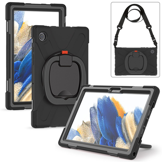 Children's case for Samsung Galaxy Tab A8 10.5 SM-X200 SM-X205, armored with strap, blue