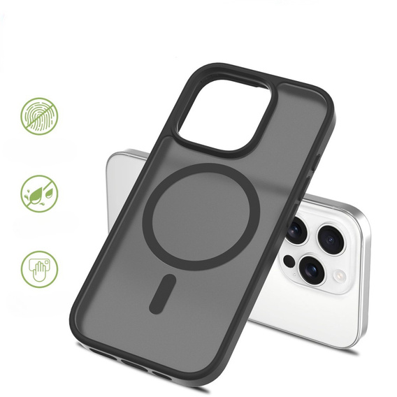 ERBORD Case with MagSafe for iPhone 16 Pro, Matte Case, active button, matt / black